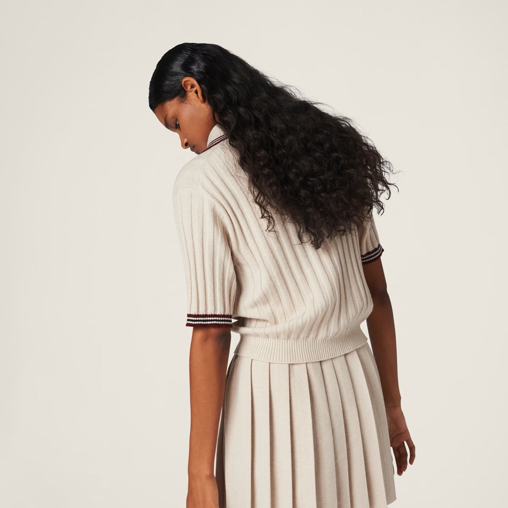 Cashmere knit polo shirt